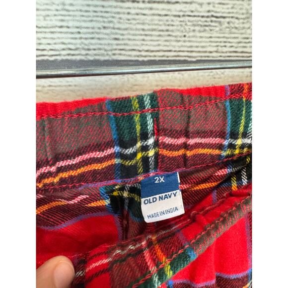 Old Navy Plus Size Red Plaid Christmas Flannel Pajama Pants Size 2X - Picture 4 of 10
